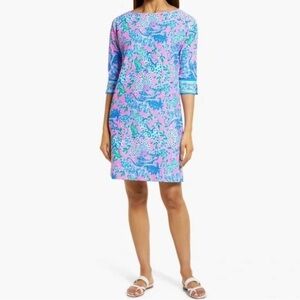 Lilly Pulitzer Pink and Blue Floral Pattern Active Dress